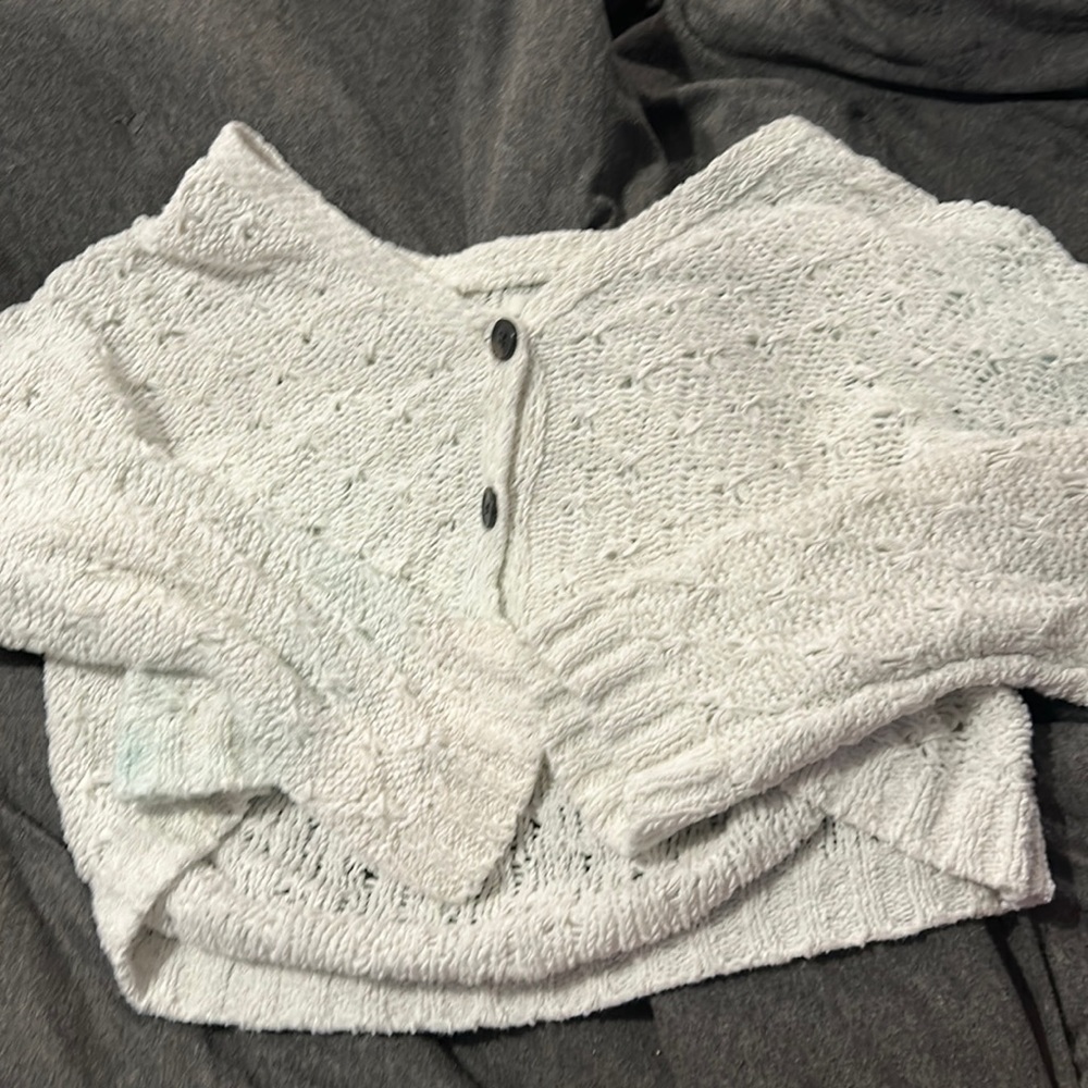 Hollister white sweater crop top